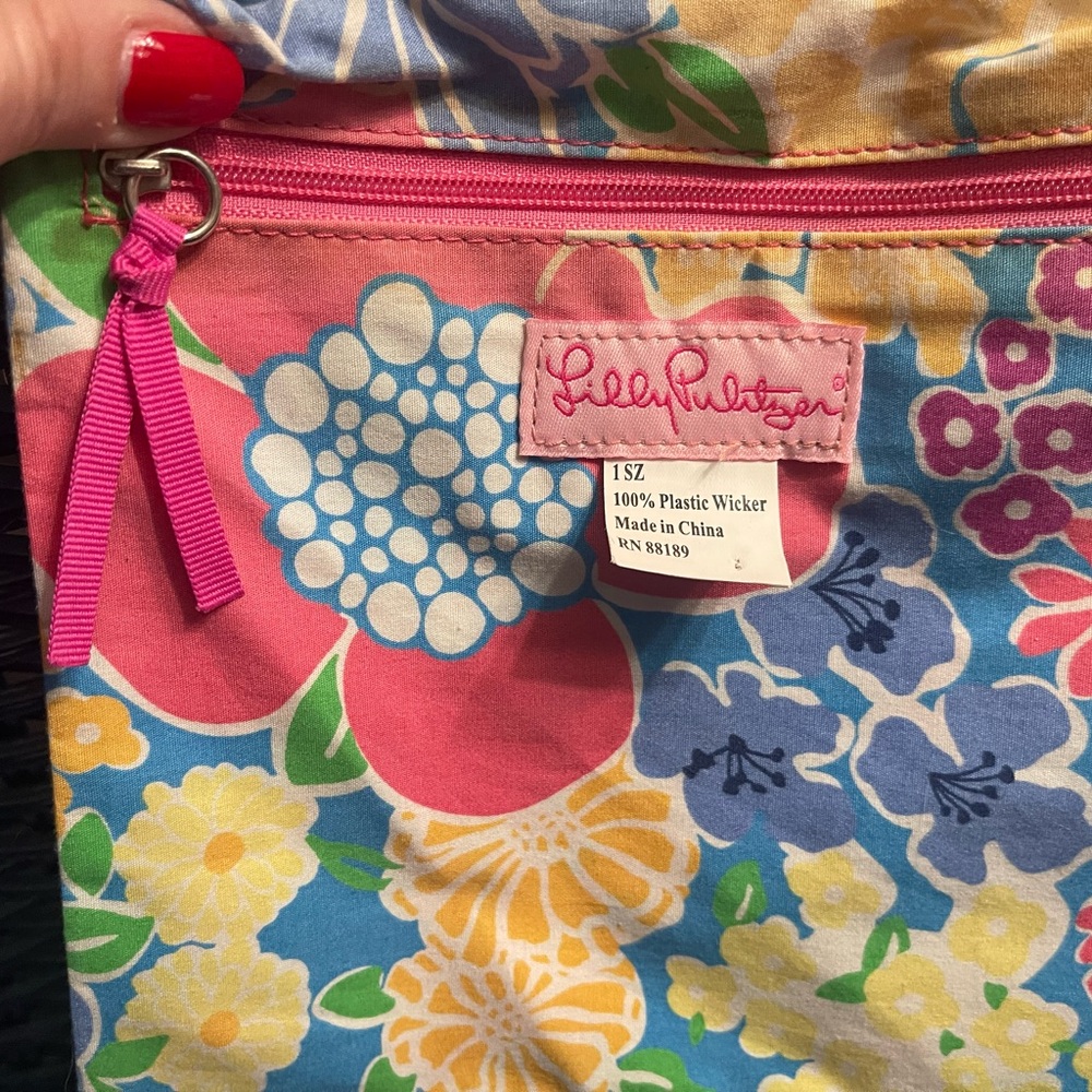 Lilly Pulitzer Blue Woven Tote - Picture 2 of 8